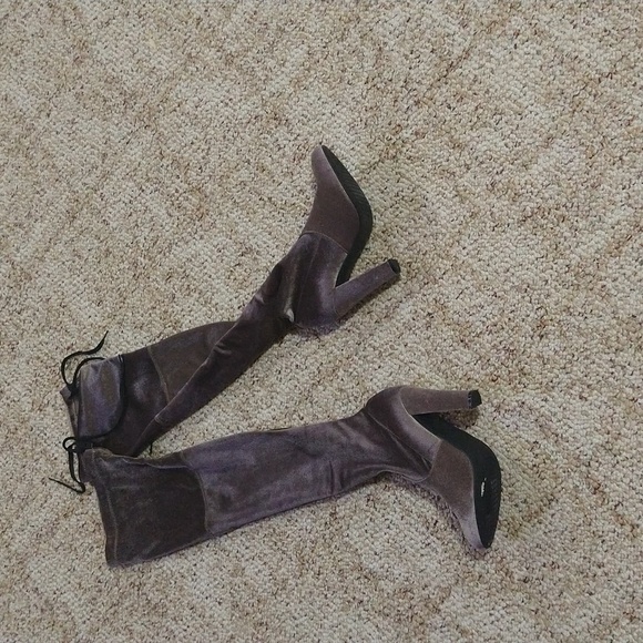 HOSK PICK Size 6 velvet Steve Madden high heel over the knee boots - Picture 3 of 16